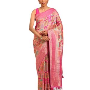 MOHEY Women's Satin Embroidered Saree