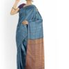 Avishya Premium Jute Weave Kanjivaram Vegan Silk Saree | Soft Stylish and Pure Traditional Saree With Unstitched Blouse Piece (Blue)