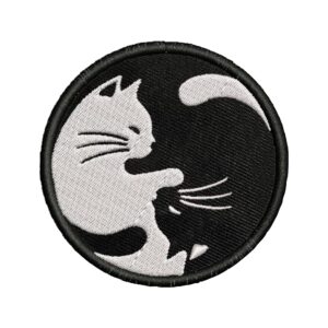 95MILES GARMENTS Cat Sew On/Iron On Patches Embroidered for Jackets Cloths-Colorful Travelers Applique Patches (3 x 3 Inch) (White)